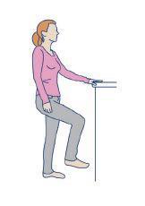 Take your injured leg out to the side keeping your knee straight. Return to your original starting point.