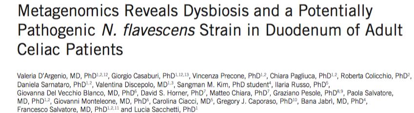 Marked dysbiosis and an abundance of a peculiar CD- Nf strain characterize the duodenal microbiome in active CD