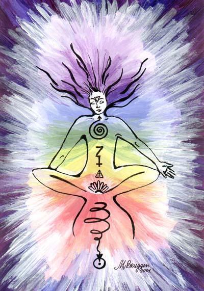 Chakra is a word which means wheel. Thus, a chakra is a wheel of energy that can be thought of as a vortex. A vortex is a funnel of spinning energy opening into higher dimensions.
