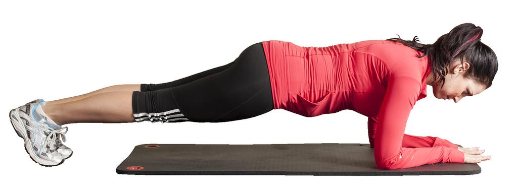 BASIC PLANK Strengthening Core Starting Position: First get into the pushup position, only put your forearms on the ground instead of your hands.
