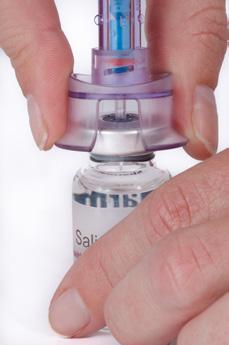 2) Fill Syringe a) Remove protective cap from the primary vial packaging and prepare the top following aseptic techniques.
