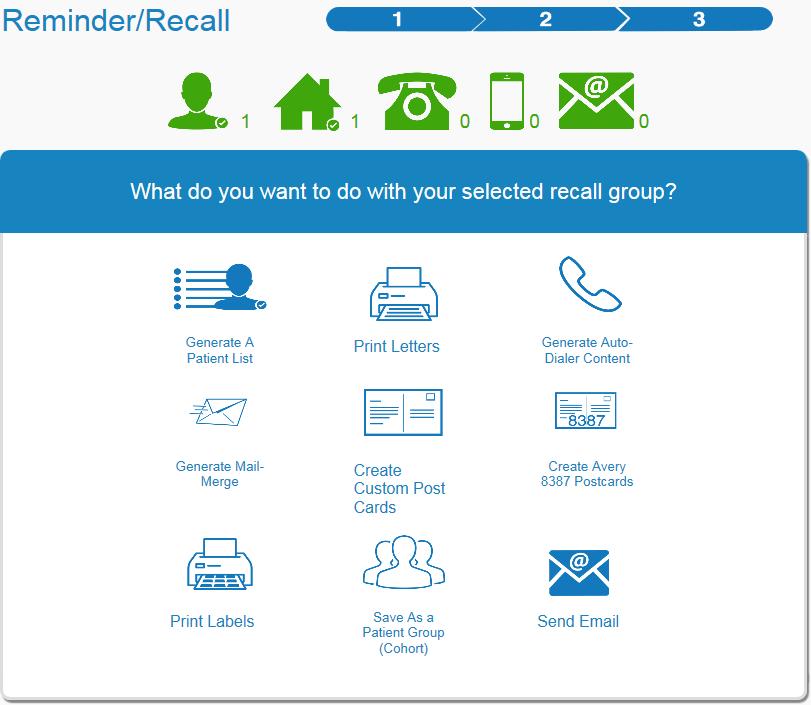 REMINDER RECALL REPORT (continued) Click Generate a