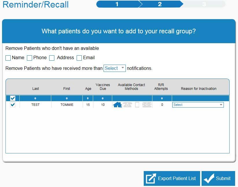 REMINDER RECALL REPORT (continued)