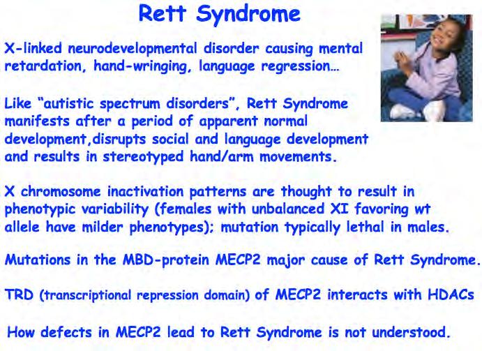 Trans Effects: Rett Syndrome Mutation of the gene encoding a methyl-cpg binding