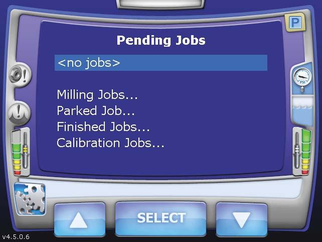 Milling Center Changes New Icon for a Parked Job The Parked Job feature was introduced in Version 4.5. In this update, a new icon has been added to indicate that a job has been saved.