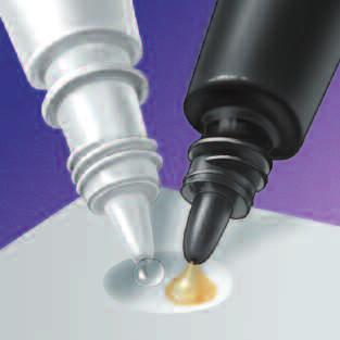 On a mixing pad, dispense equal amounts of the desired shade of Calibra base and REGULAR OR HIGH VISCOSITY catalyst.
