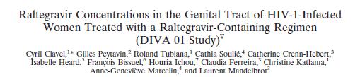 .. Study of TDF/FTC + Raltegravir (n=4) or Atazanavir (n=9) in HIV+ women ATZ