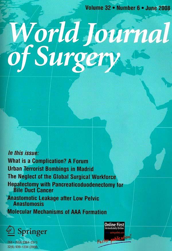 Recenzii Jurnalul de Chirurgie, Iaşi, 2008, Vol. 4, Nr. 3 [ISSN 1584 9341] WORLD JOURNAL OF SURGERY Vol. 32, nr. 6, 2008 The first part of journal is dedicated to surgical complications.