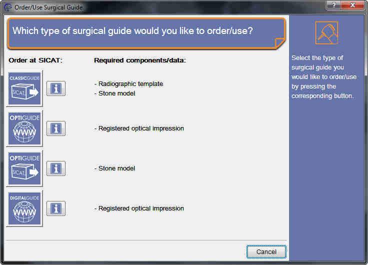 Follow the instructions of the order wizard until the surgical guide ordering process is complete.
