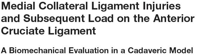 Combined ACL/MCL injuries Partial and complete MCL tears significantly increased the load on the anterior cruciate ligament.