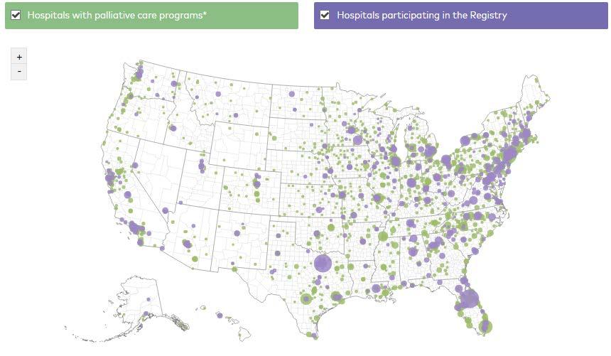 Approximately 20% of hospitals with palliative care programs participate