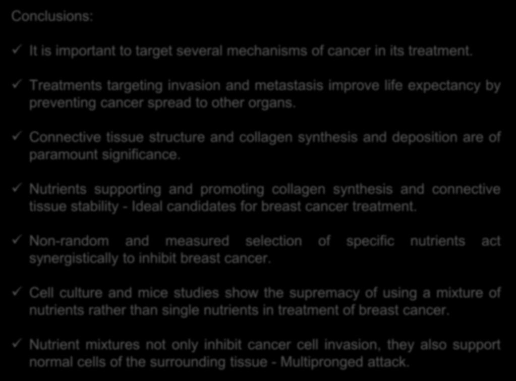 Nutrients supporting and promoting collagen synthesis and connective tissue stability - Ideal candidates for breast cancer treatment.
