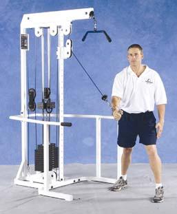 041537 Free standing adjustable pulley w/ dual pulleys Nautilus Pulley Systems - F3DTT Wheelchair accessible, capability of two individuals exercising at the same time, unilateral or bilateral