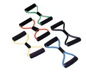 Clinical Supplies EXERCISE TUBING (CON T) Cando Tubing Exerciser With Handles 36 020453 Tan; XX-Light 020454 Yellow; X-Light 020455 Red; Light 020456 Green; Medium 020457 Blue; Heavy 020458 Black;