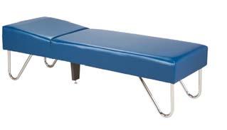 Clinical Equipment RECOVERY TABLES Recovery Couch Dual frame construction with separate base & headrest sections. Non-adjustable wedge headrest. Chrome-plated, round, steel legs.