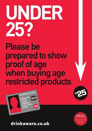 To raise awareness to customers that you operate a Challenge 25 policy, your store will have posters placed at the till point and where age restricted products