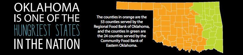 1 and 4 children 17% of Oklahoma residents were food insecure. 49.