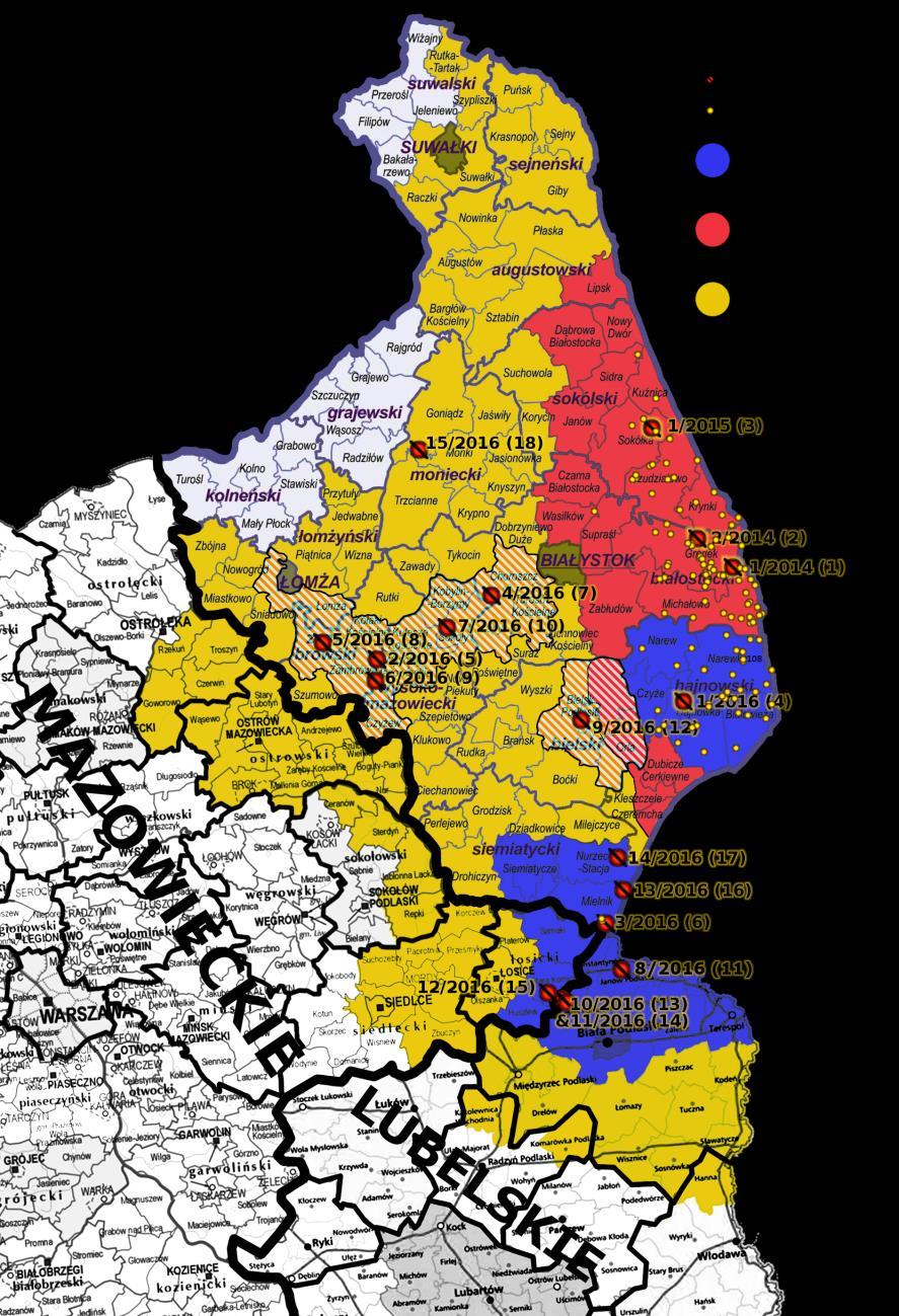 Additional measures Protection and surveillance zones established around certain outbreaks (highlighted in the map) were subject to additional safeguard measure their size