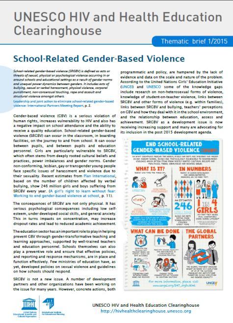 School-Related Gender-Based Violence.