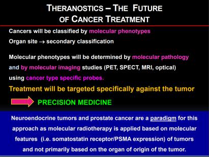 Future Courtesy of: Richard Baum, MD Future I predict that future developments in cancer therapy will include specifically targeted (precision) RN therapy, with targeting of various enzymatic