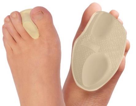 ITEM 3666 - TOE SPREADER AND FOREFOOT CUSHION SUPPORT Soft silicone gel, bi- functional product provides separation of the first and second toes as well as a metatarsal support with an adjustable