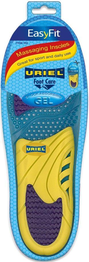 Drugstores and Pharmacy chains URIEL FOOT CARE 302- Massaging Gel Insoles Massaging Gel creates all day comfort.