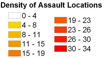Sexual Assault Densities by Age LESS THAN