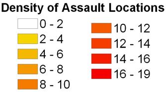 Sexual Assault Densities by Alcohol Use ALCOHOL