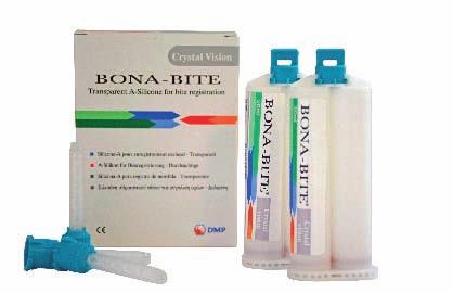 Project1:2017 2/23/17 3:35 PM Page 19 A-SILICONE BONA-BITE Crystal Vision BONA-BITE Crystal Vision is a transparent vinyl polysiloxane (VPS) bite registration material with medium viscosity and is