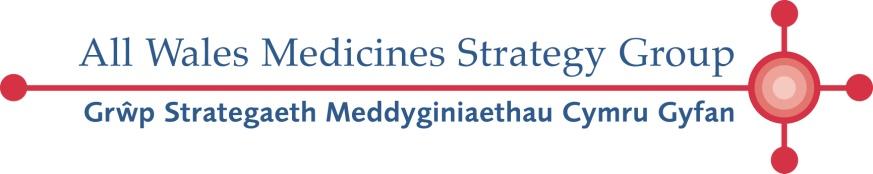 endorsed by the All Wales Medicines Strategy Group (AWMSG).