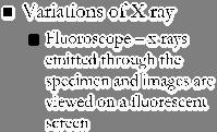 Fluoroscope x rays emitted