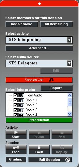 Click Advanced to select whether you want to record the master and student tracks and to define other activity settings.