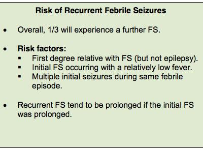 A febrile seizure (FS) is an event in infancy or childhood usually occurring between 6 months and 5 years of age, associated with fever but without evidence of