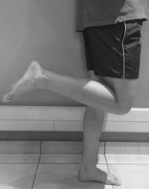 f. Calves 1. Stand with your knees slightly bend. 2.