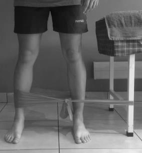 Hip adduction 1. Tie the theraband in a loop around the leg of a bed/table. 2. Keep the leg straight. 3.