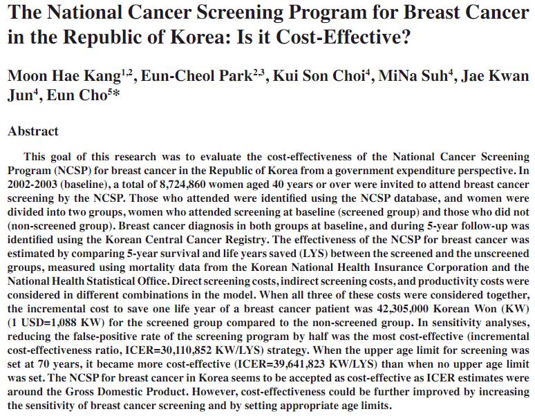Early Detection Breast Cancer (Kang et al.