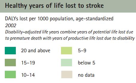 dementia Stroke 24% increase in global years of life lost between 1990 and 2013 Moving from