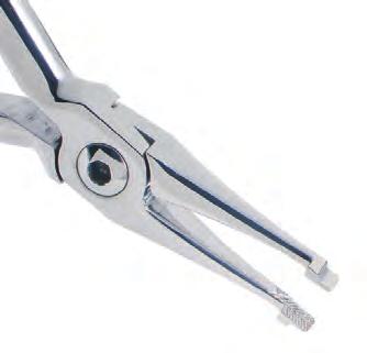 The longer tapered beaks make it easier to bend small diameter loops. Prevents wire scoring. Ball Hook Crimping Plier Item #: OT-126 Designed to crimp auxiliary stops, hooks and posts to archwires.