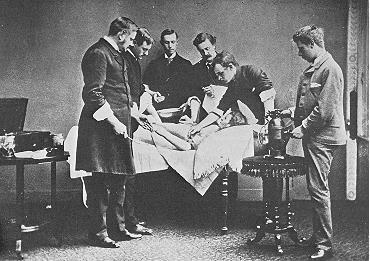 Lister performing surgery Joseph Lister realised