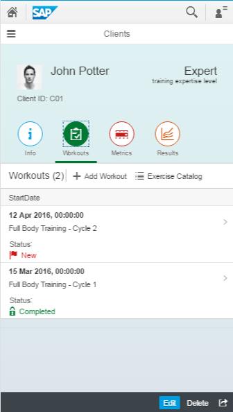 App Screen Shots 2: Workouts/Exercise Catalog/Body
