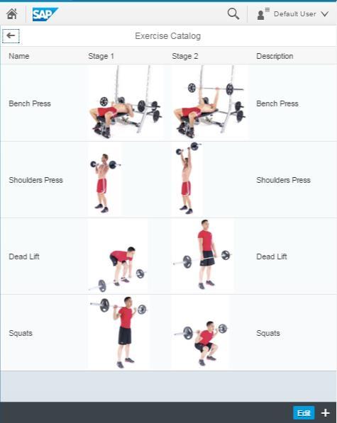 Exercise Catalog Page: list of all available