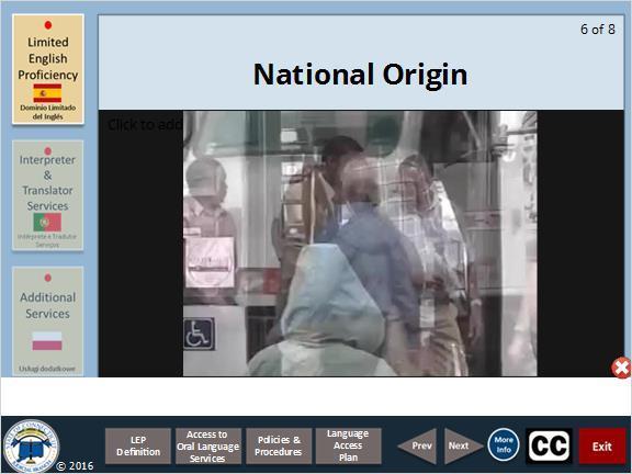 Closed Caption (Slide Layer) 2.12 National Origin LEP Video Review Let s review that interaction.