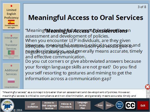 Meaningful access as a concept is broader than an assessment and development of policies.
