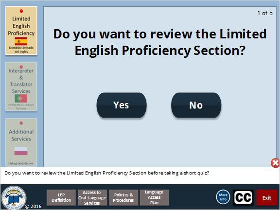 Do you want to review the Limited English