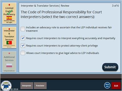 Court Interpreters (select the two correct