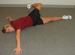 body toward the floor. Contract your abdominal muscles and return to starting position. Repeat 3 times to each side.