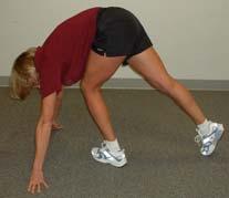 foot turned in. Perform same stretch with right leg in front.
