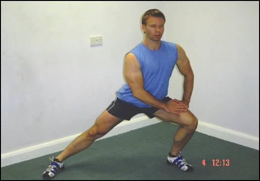 STRETCH: Standing adductors Adopt a wide stance, greater than shoulder width Shift weight across to one side