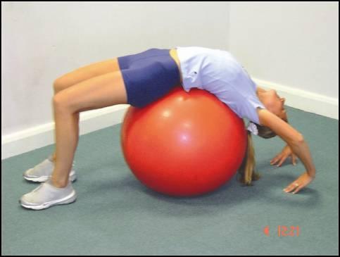 Ball rectus abdominis Start by sitting on a ball Walk forward to roll down and