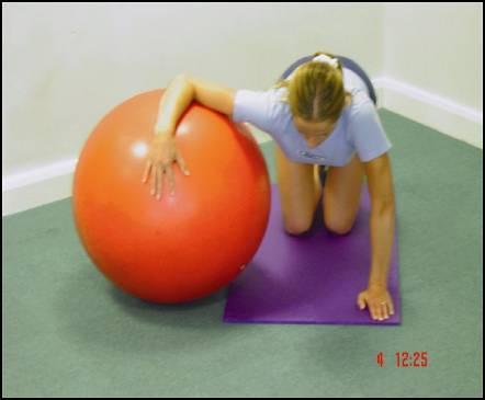 Push trunk forward and turn away from the wall to feel a stretch STRETCH: Kneeling pectorals Adopt a